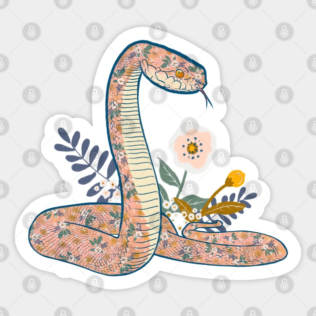 Floral snake Sticker by Mimie20